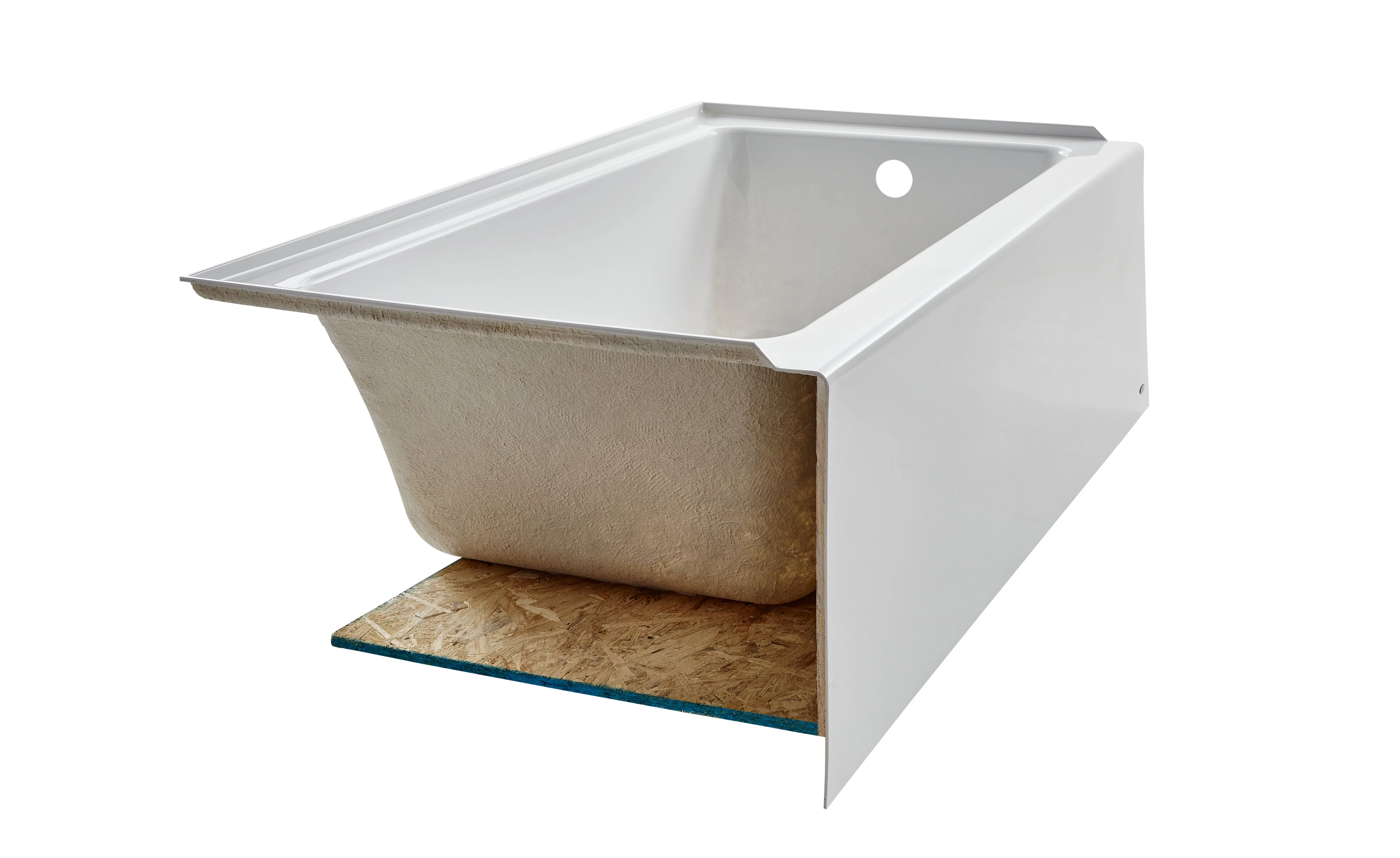 American Standard Studio 60 x 30in Acrylic Integral Apron Bathtub With Right-Hand Outlet in White