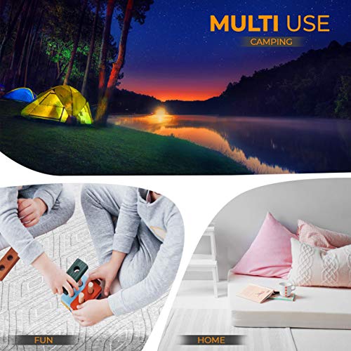 Roll Up Travel Mattress, CertiPUR-US 3” Cooling Gel Infused Memory Foam Sleeping Pad, Portable Foldable Floor Mat for Camping, Car & Bed Topper w/Waterproof Cover, Carry Bag | Kids, Cot, Single, Twin