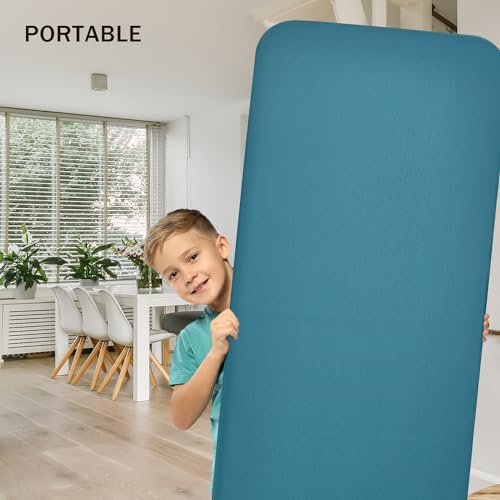 Standing Room Divider 29”x65” Portable Self Freestanding Partition for Classroom, Office, Studio Webcam Background, Sound Absorption Privacy Screen Separator (Steel)