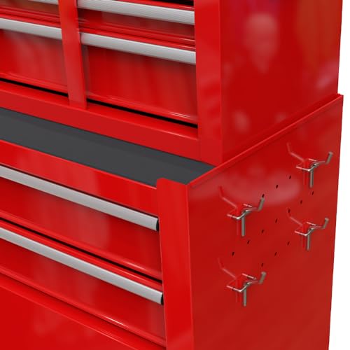 High Capacity Rolling Tool Chest, 8 Drawer Rolling Tool Chest with Wheels High Capacity Lockable Tool Storage Cabinet Toolbox Organizer for Garage Warehouse Workshop
