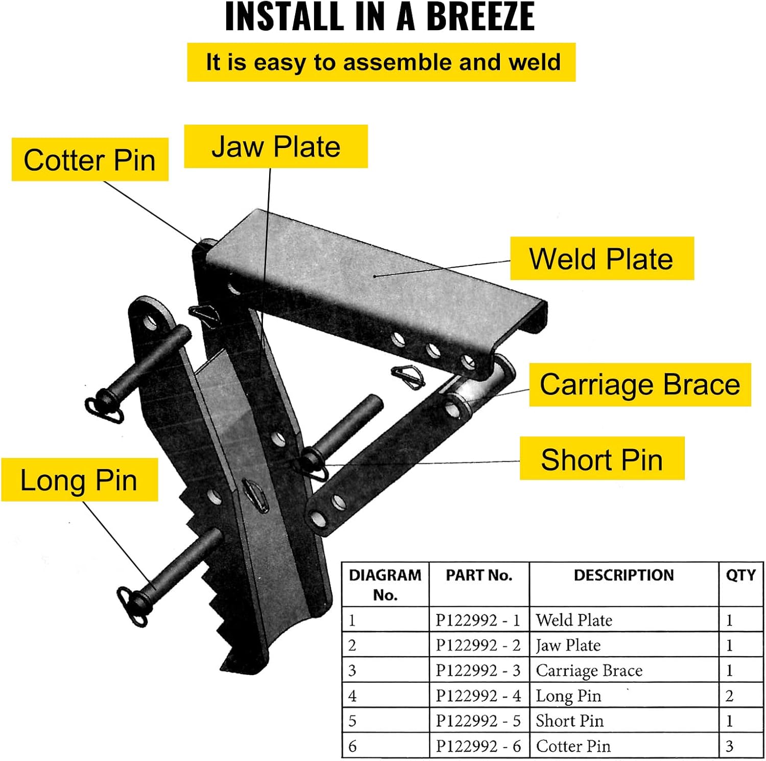 Mophorn 24 inch Hydraulic Backhoe Excavator Thumb Attachments Weld On 1/2in Teeth Thick Steel Plate Assembly 12MM Bolt-On Design with Hydraulic Cylinder