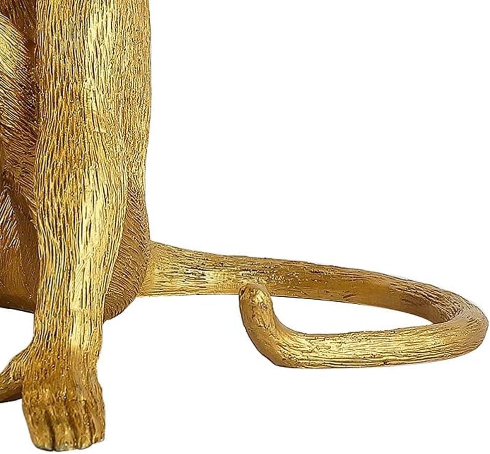 Retro Monkey Lamp, Modern Resin Sitting Monkey Lamp, Creative Lamp Lighting Resin Sitting Monkey Lamp (Monkey Lamp Gold)
