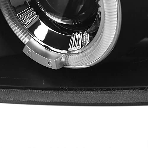 SPEC-D TUNING LED + Halo Jet Black Housing Clear Lens Projector Headlights Compatible with 2007-2013 Chevy Silverado 1500, 2007-2014 Chevy Silverado 2500HD/3500HD Left + Right Pair Headlamps Assembly