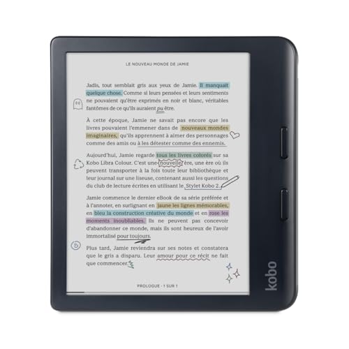 Kobo Libra Colour | eReader | 7” Glare-Free Colour E Ink Kaleido™ 3 Display | Dark Mode Option | Audiobooks | Waterproof | White
