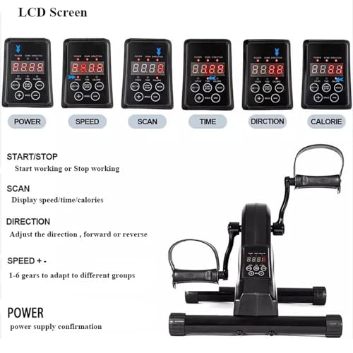 Pedal Exerciser for Seniors, Under Desk Elliptical Machine for Home Office, Household elderly fitness rehabilitation bicycle, Pedal Exerciser for Legs and Arms, Portable Eliptical with Big Display ，fo