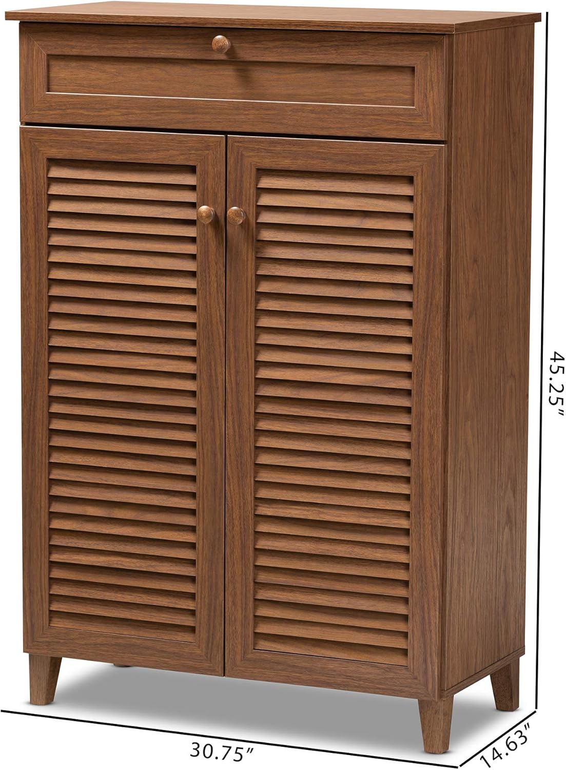 Baxton Studio Shoe Cabinets, One Size, Walnut