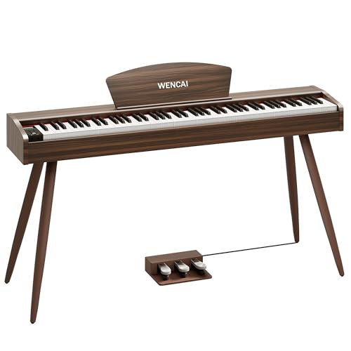 88 Key Fully Weighted Electric Piano Keyboard Hammer Action Full-size Digital Pianos for Beginners Adults Wooden Upright Piano with Sheet Music Stand Triple Pedal, Supports USB-MIDI Black