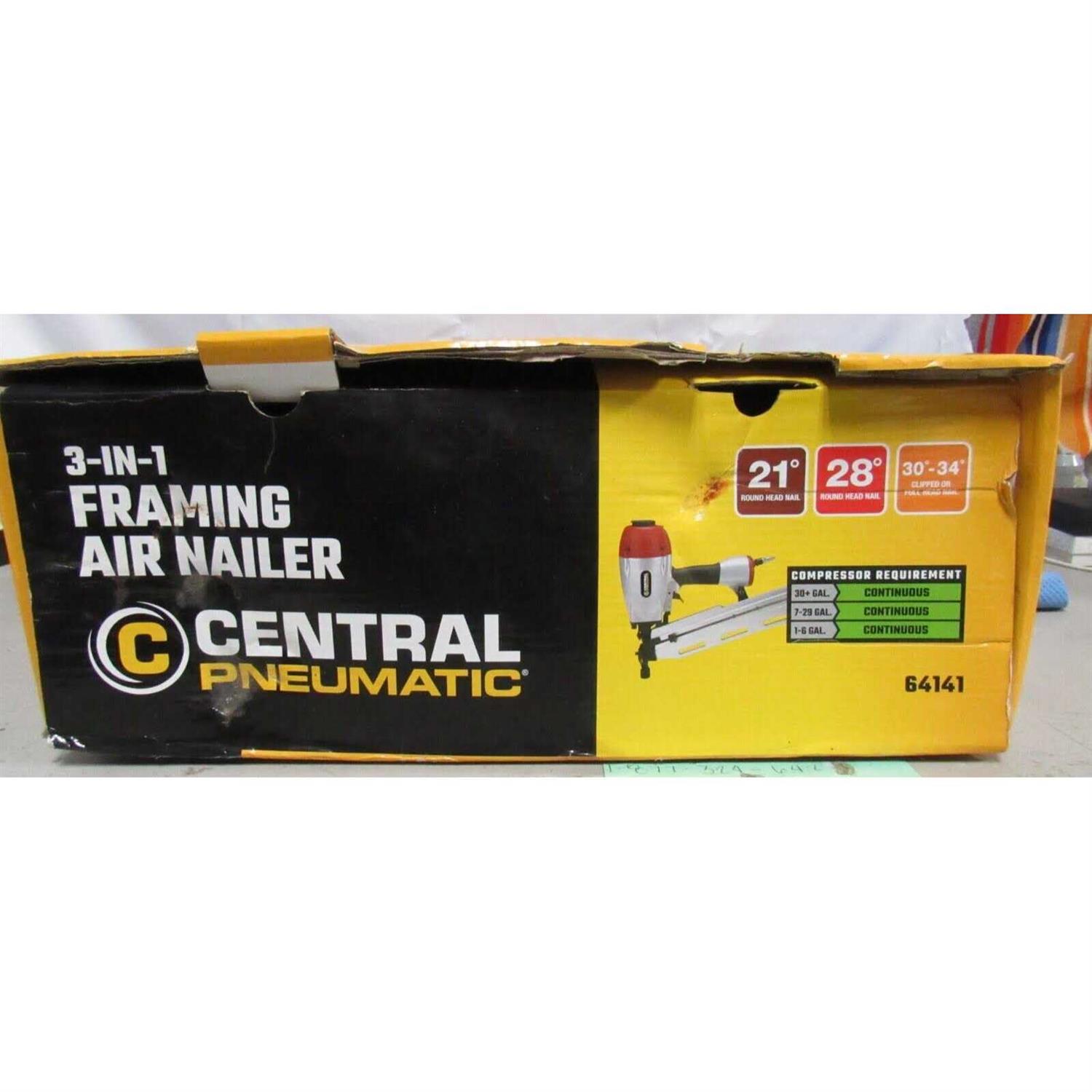 Central Pneumatic 3-in-1 Framing Air Nailer