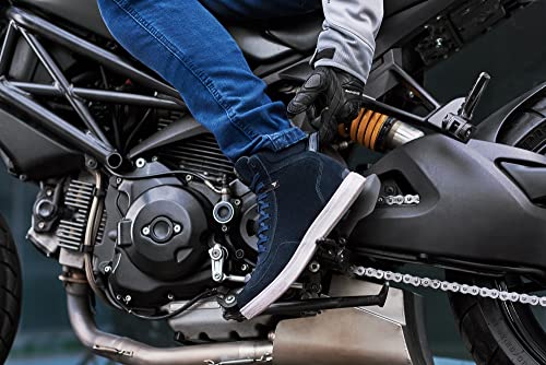SHIMA SX-2 EVO Men's Motorcycle Shoes/Boots: Reinforced Leather, 4 Colors, TPU & ArmorPlus Ankle Safety, Breathable Suede & 3D Mesh, Anti-Slip Sole
