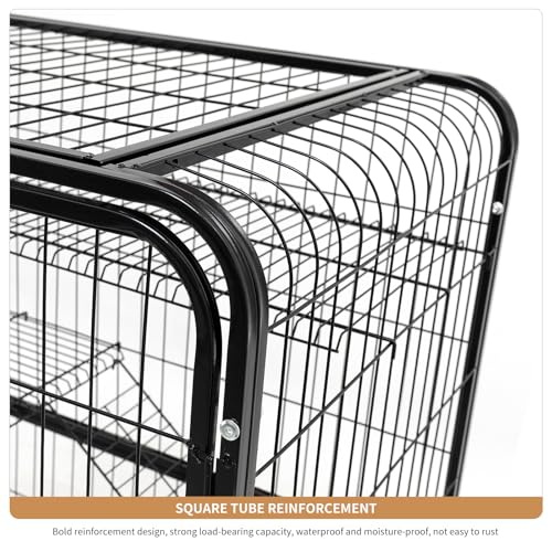 Large Cat Cage Indoor: 3-Tier Metal Cat Enclosure - Ferret Cage with Wheels