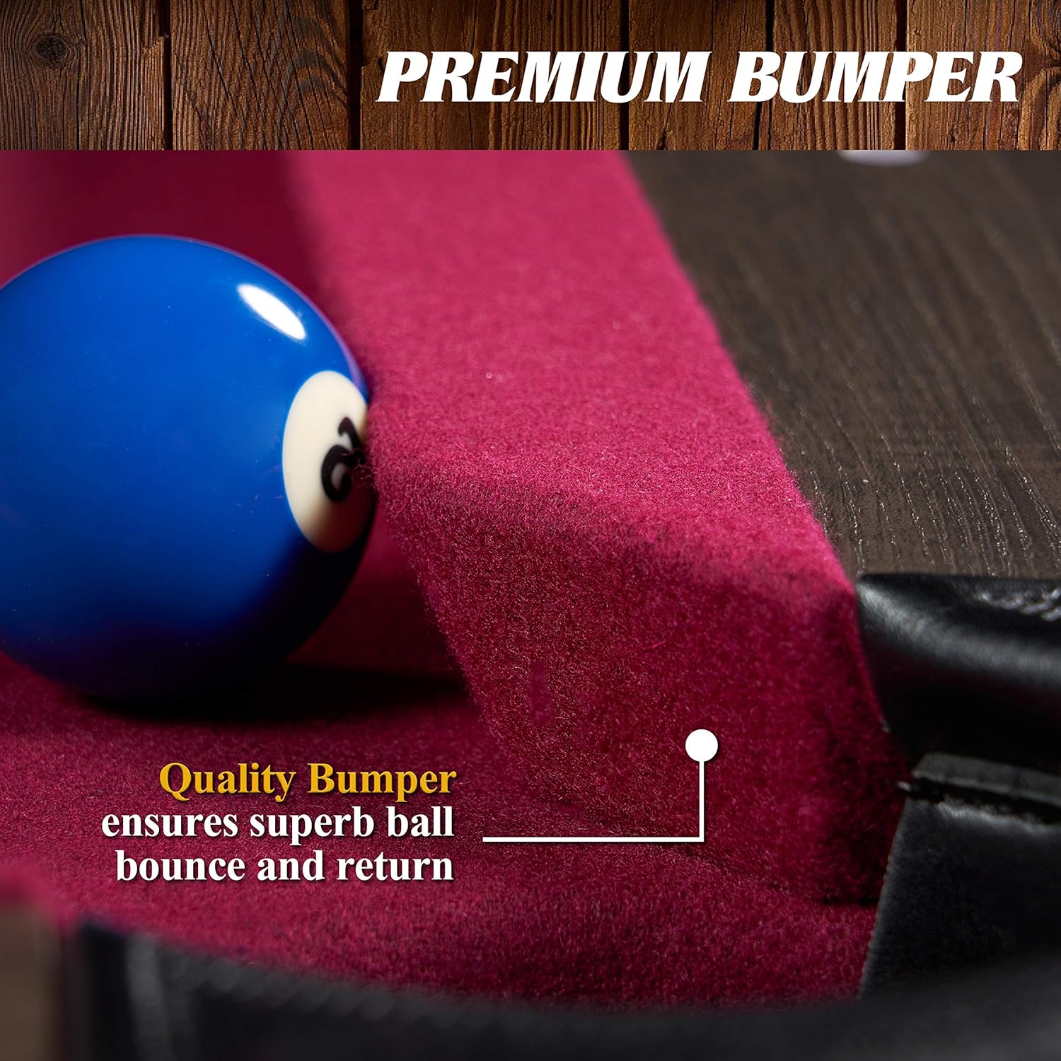 Barrington Billiards 7.5' Belleville Drop Pocket Table with Pool Ball and Cue Stick Set Plus Wall Storage Rack