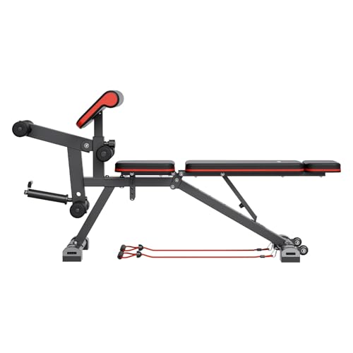 VEVOR Weight Bench, 800lbs Adjustable Weight Bench Press for Full Body Workout, Exercise Sit up Bench for Home Gym Strength Training, Flat Bench with with Leg Extension, Preacher Pad, Fast Adjustment