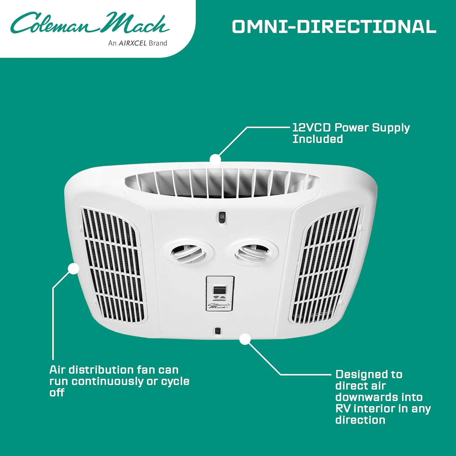 Coleman-Mach Bluetooth Compatible Non-Ducted Ceiling Assembly, Heat Ready