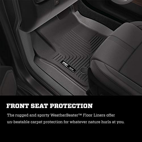Husky Liners | Weatherbeater | Fits 2019 - 2022 Ford Ranger SuperCrew Cab | Front & 2nd Seat Floor Liners - Black, 3 pc. | 94101