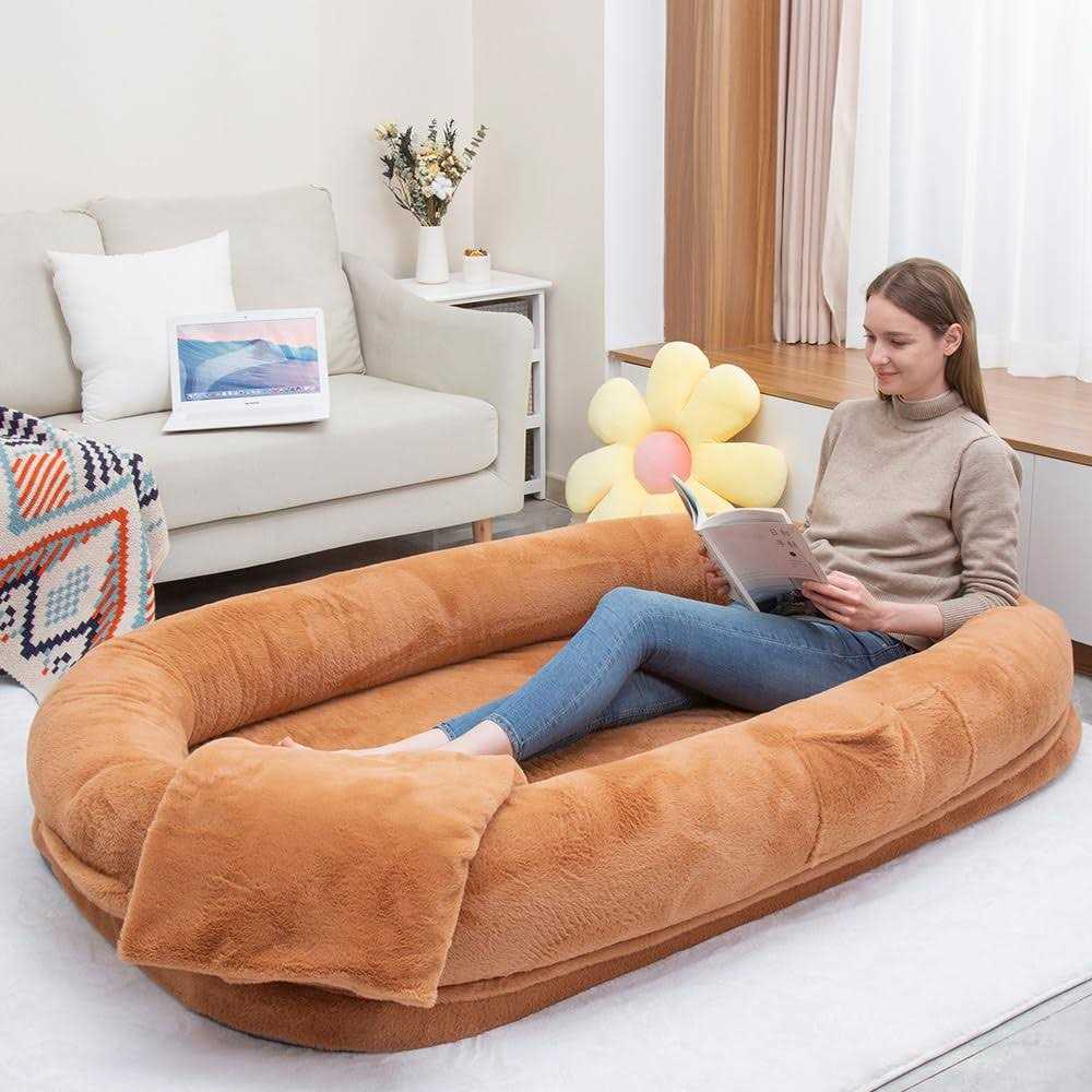 Human Dog Bed Large Dog Bed with Raised Cushioned Rim and - Pet Supplies online store