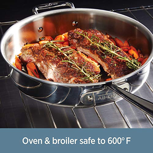 All-Clad Stainless Steel Tri-Ply Bonded Dishwasher Safe Pasta Pentola with Insert / Cookware, 7-Quart, Silver