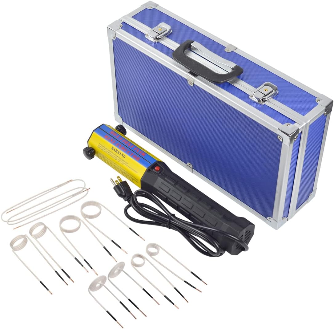Magnetic Induction Heater 10 Coils 1000W 110V Flameless Heater Kit Hand Held Automotive Electromagnetic Induction Heater Disassembly Repair Set