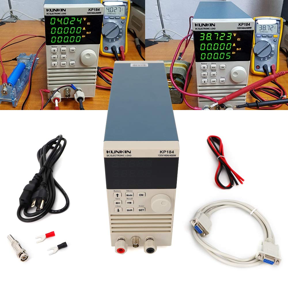 KP184 DC Electronic Load Battery Capacity Tester Internal Resistance Tester Power Tester RS485/232 400W 40A Digital Display US Stock