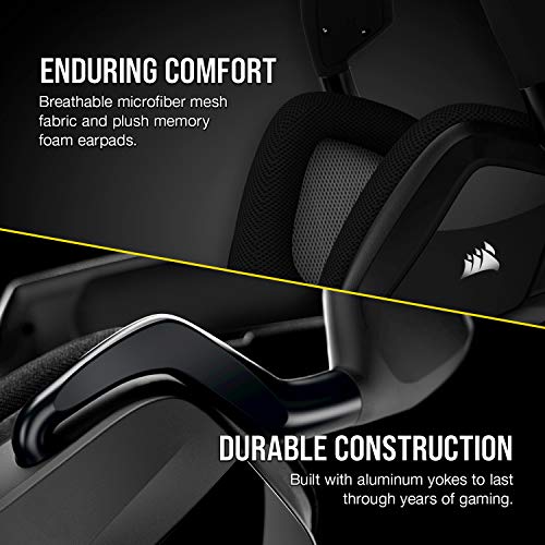 CORSAIR VOID RGB ELITE Wireless Gaming Headset – 7.1 Surround Sound – Omni-Directional Microphone – Microfiber Mesh Earpads – Up to 40ft Range – iCUE Compatible – PC, Mac, PS5, PS4 – White