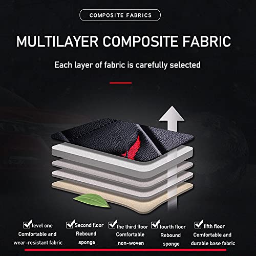 Waterproof 5 Car Seat Covers for Honda Passport 2019-2023, Premium Leather Automotive Front and Back Seat Protectors Compatible with Airbag (Black & Black Line)