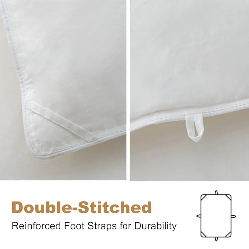 DownAero™ Goose Down Comforter King Size 100% Egyptian Sateen Cotton, 900 Fill Power Medium Warmth for All Season Duvet, White