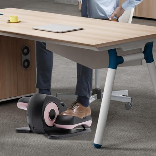 Ellipse Leg Exercise While Sitting for Seniors Seated Pedal Exerciser Under Desk Elliptical Machine, Quiet & Compact Mini Elliptical Leg Exerciser Machine with Remote Control for Home and Office Use