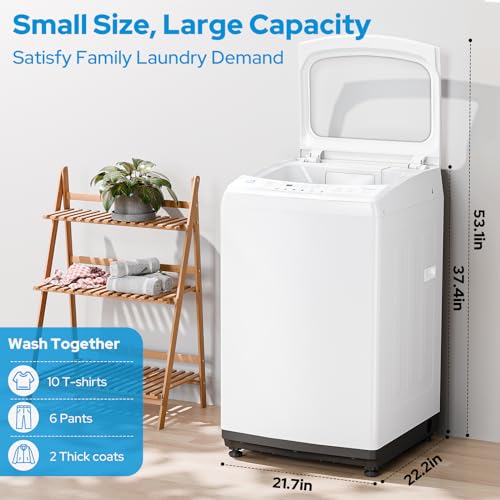 Smileader Washing Machine 2.0 Cu.Ft. Compact Full Automatic lavadora portatil for Apartments, RV, Dorms Portable Washer, White