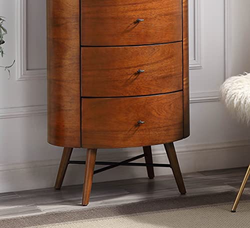 Chest with 5 Storage Drawers, Marble Top and Ball Bearing Glides, LERFAN Modern Style Wood Dressers & Storage Cabinets, 26" X 18" X 52"H
