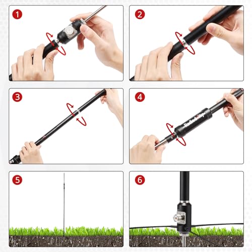 Radioddity HF-009 Portable HF Antenna, 5-50MHz Quick-Tuning Vertical Antenna, SWR 1.0-1.5, Compatible with Xiegu G90/X6100/X6200, Radioddity QT40/QT60/QT80, for HF Transceivers & Mobile Radios