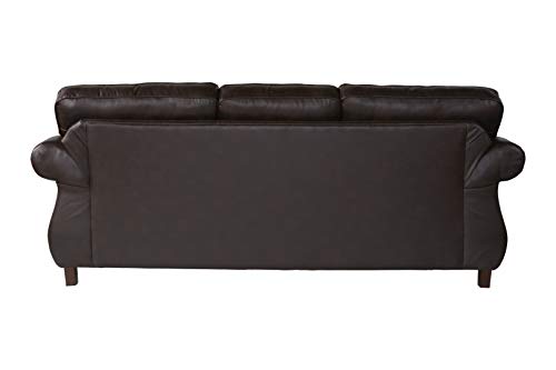 Traditional Western Sofa & Loveseat Set with Nailtrim Head and Faux Leather, Fully Assembled Living Room Furniture Sets MADE in USA (Brownie)