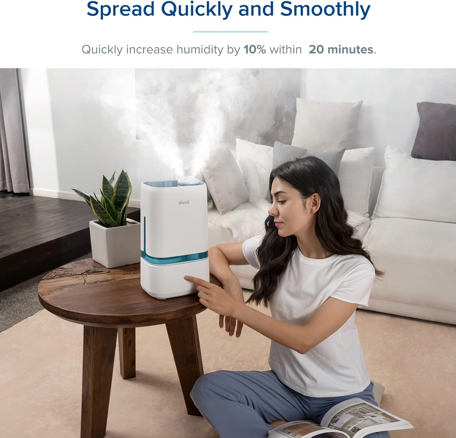 LEVOIT Humidifiers Bundle - Classic300S Ultrasonic Smart Top Fill Humidifier (6L Tank) + 4L Humidifiers for Bedroom