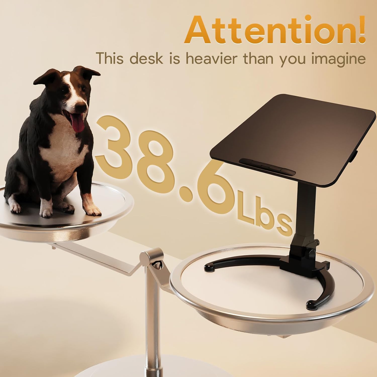 JOY worker Foldable Mobile Standing Desk and Ergonomic 360°Rotating Elbow Cushion Pad