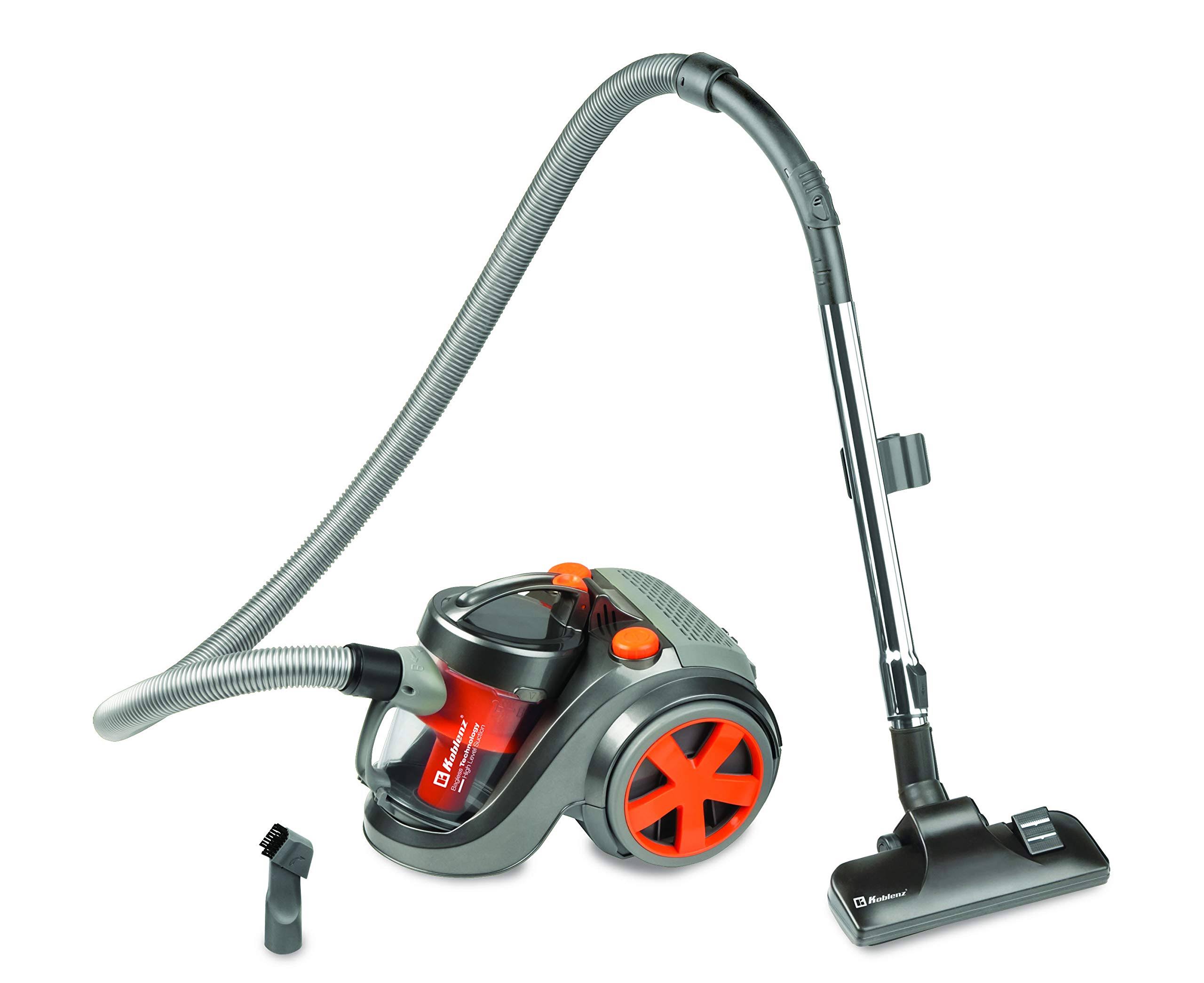 Koblenz Canister Vacuum Cleaner - Corded, Gray/Red