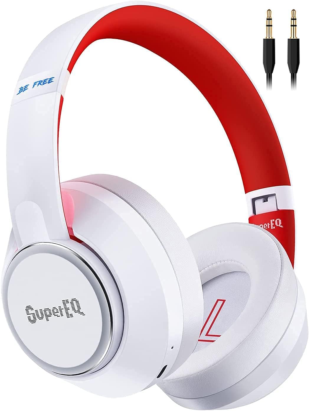Hybrid Active Noise Cancelling Headphones, SuperEQ S1 Wireless Over Ear Bluetooth Headset, 45H Playtime, Hi-Res Audio, Deep Bass, Wireless & Wired 2-in-1 Ideal for Travel Home Office (Black)