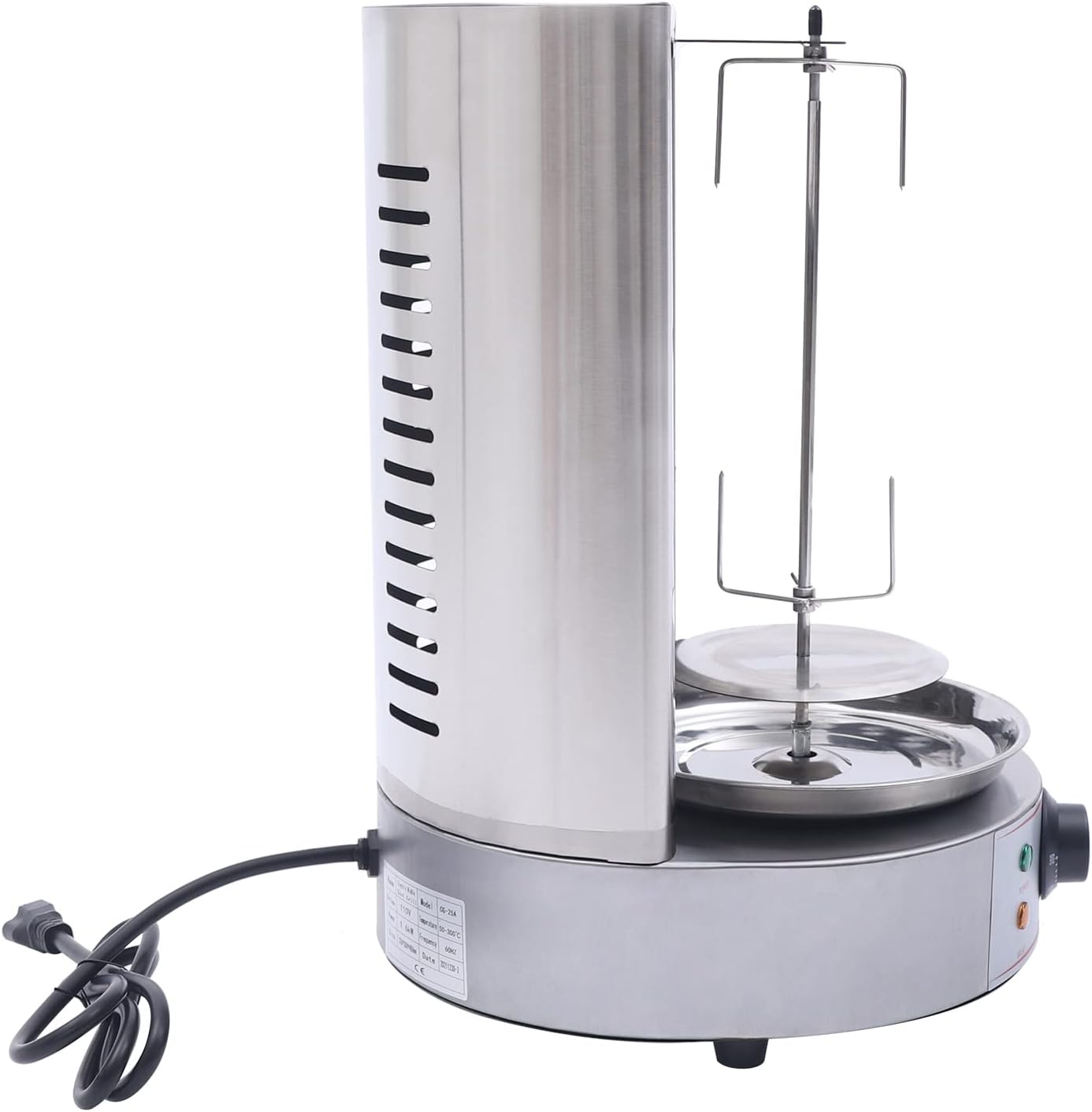 Countertop Vertical Rotating Oven Chicken Rotisserie 3kW Rotisserie Grill for Home - Stainless Steel Shawarma Grill Machine 122-572°F(50-300°C) Rotisserie Oven