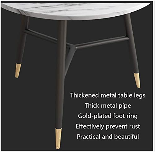 Round Dining Table Set W/ 4 Chair - Save Space Dining Table and Chair Combination Reception Tables and Chairs Simple Leather Lounge Chair Modern Design 1 Table 4 Chairs (Color : Light Grey)