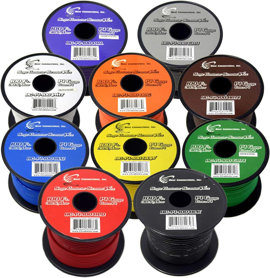 (10) SPOOLS 100' Feet 14 Gauge Boat Automotive Wire Auto Power Cable