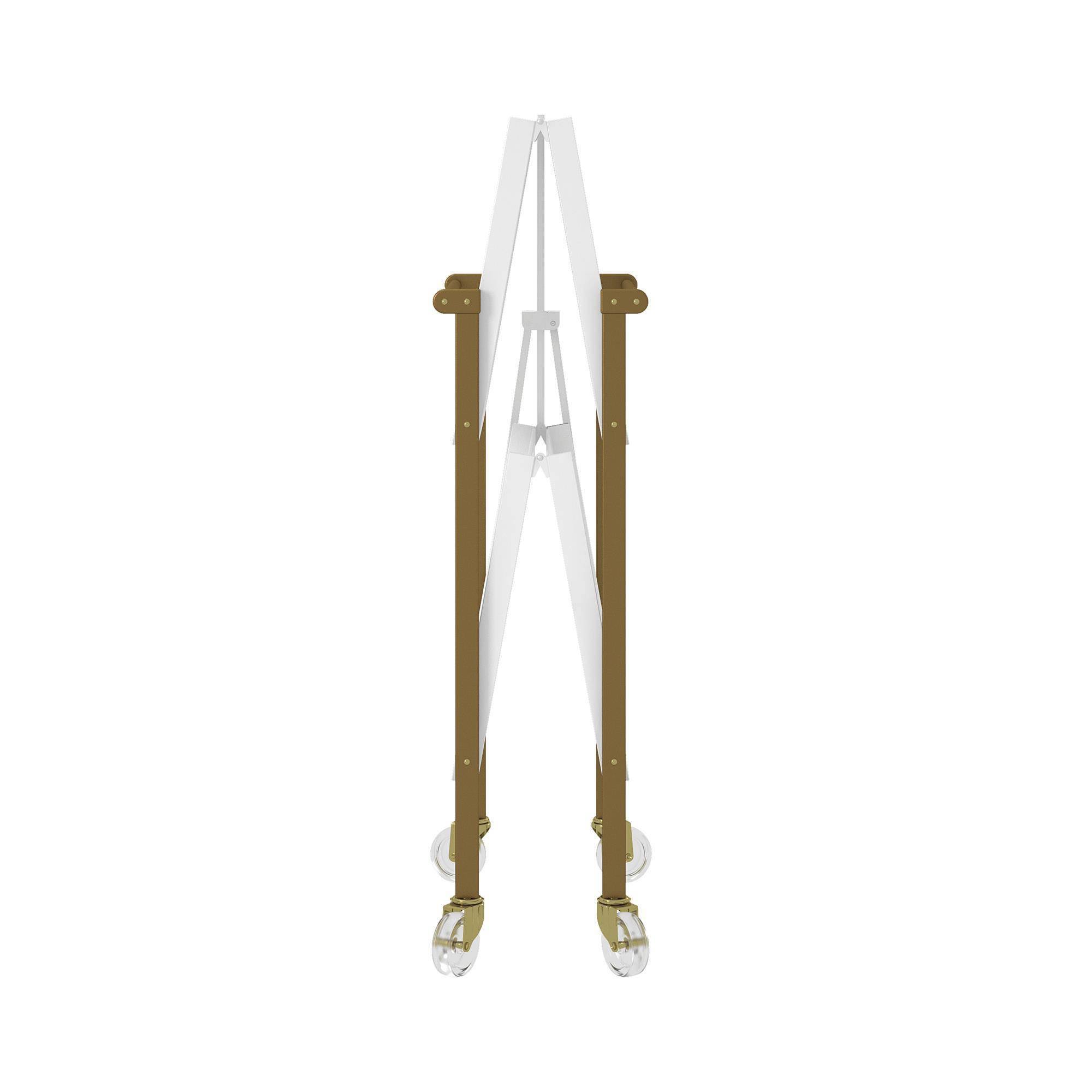 CosmoLiving by Cosmopolitan Trevia Folding Cart (Gold/White)