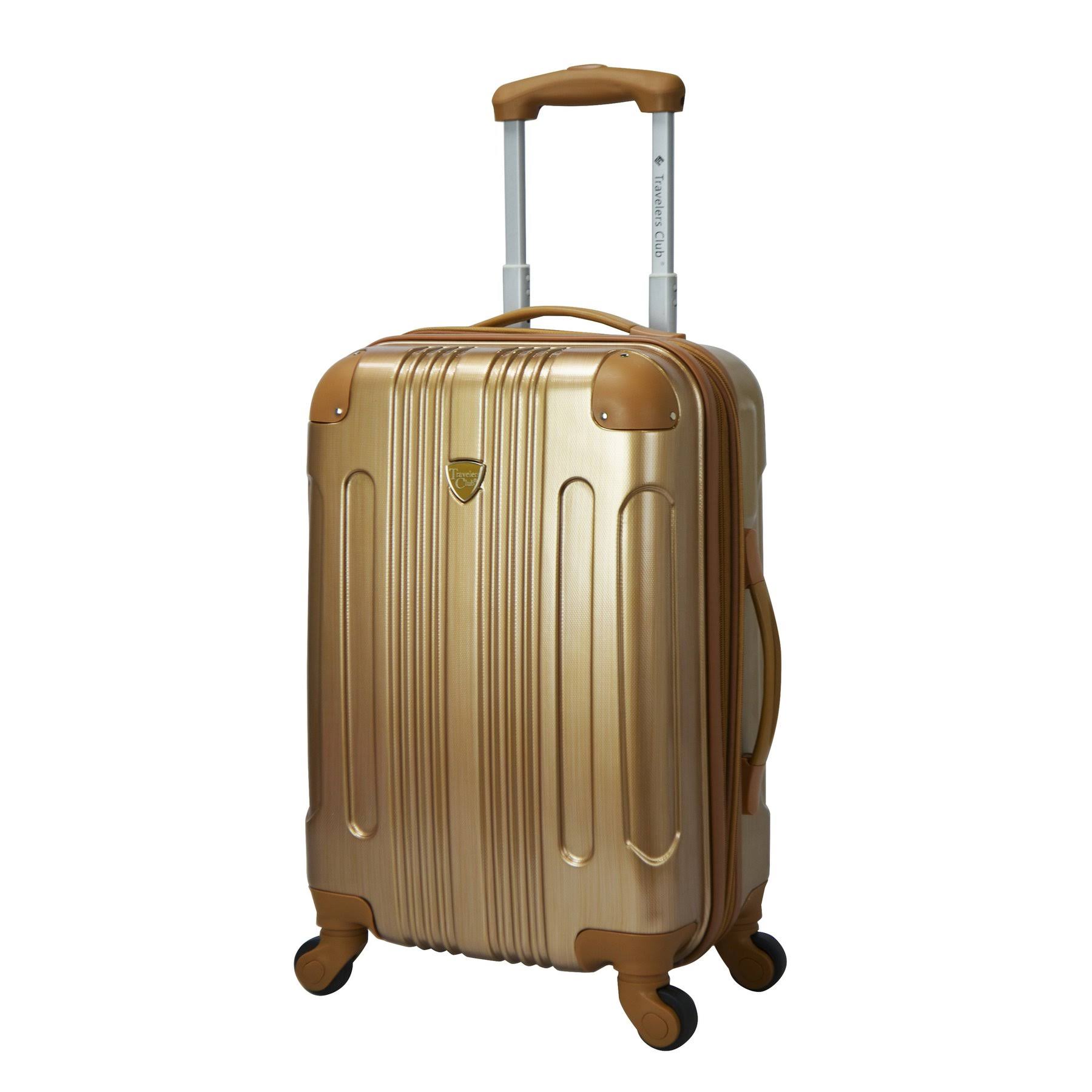 Travelers Club Polaris Metallic Hardside Expandable Carry-On Spinner - 20 - Pale Gold