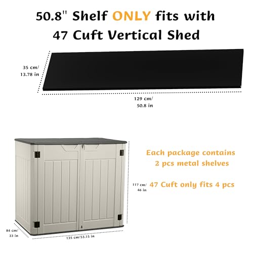 Vertical Resin Storage Shed, 60 Cuft Garden Tool Sheds & Outdoor Storage, Plastic Outdoor Storage Cabinet Waterproof, 4.5 x 2.3 ft Backyard Outside Lawn Mower Storage Shed, White