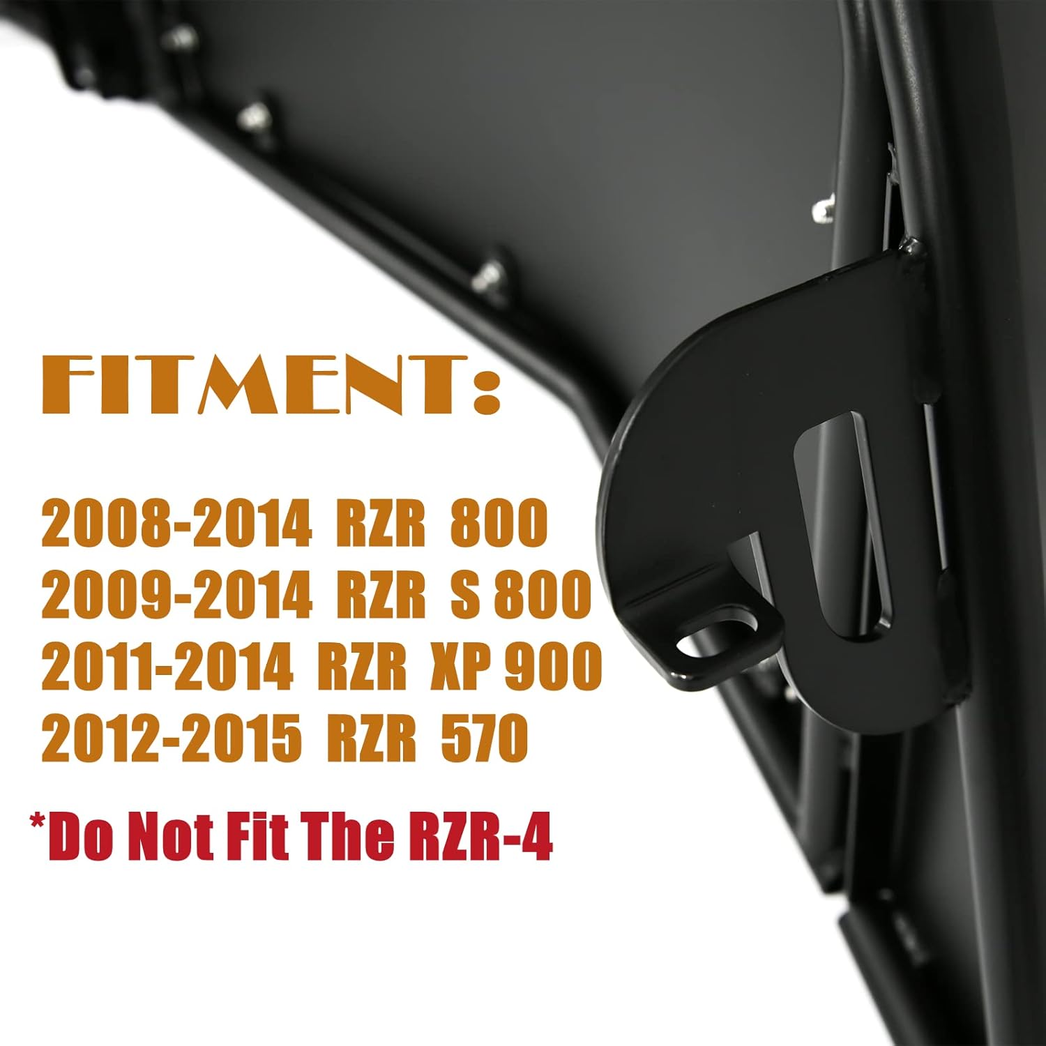 KINTOP UTV Side Doors Compatible with 2008-2014 Polaris RZR 800/S800/RZR 570/XP 900, W/Slam Latches For 2 Door Models Only 2 PCS(Black)