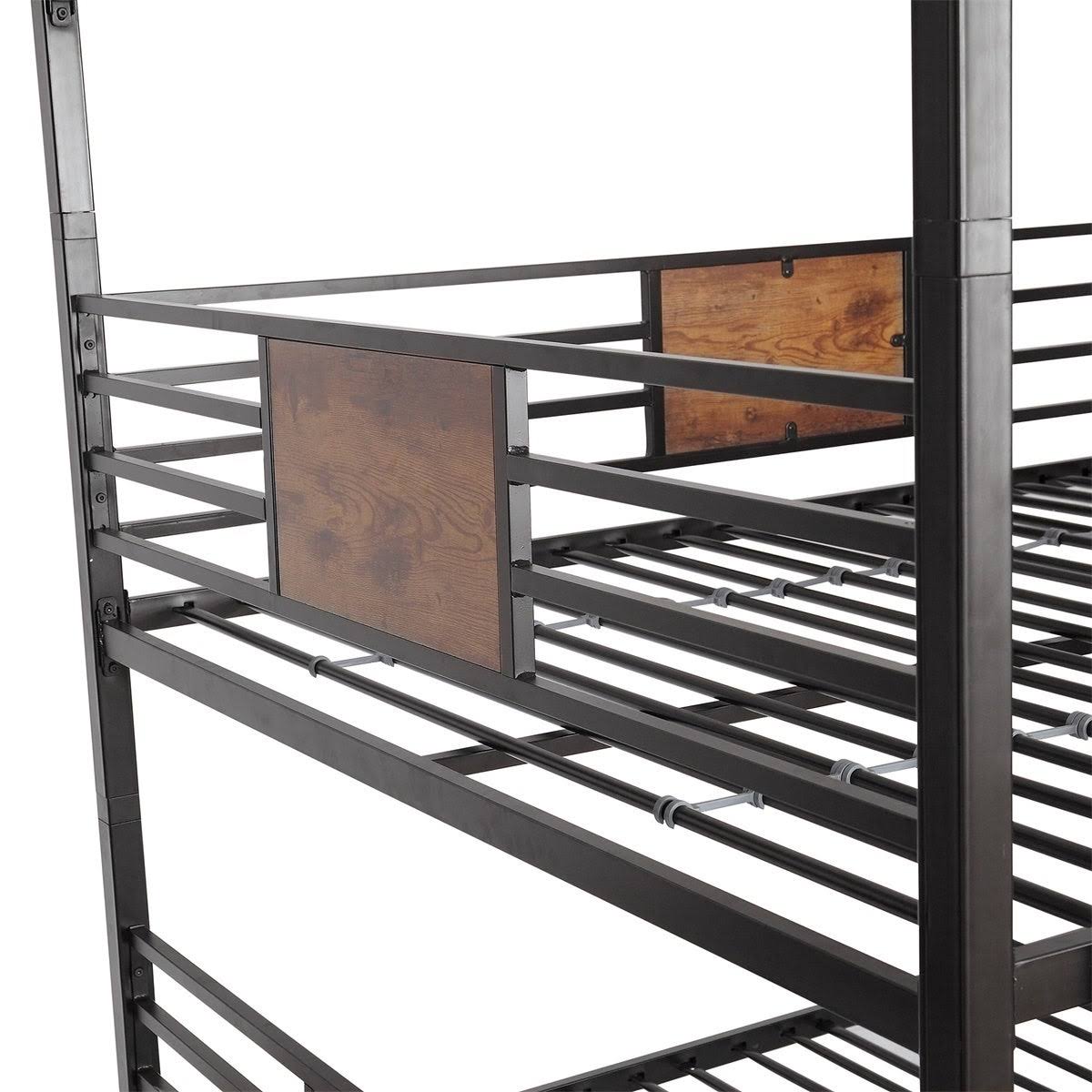 Merax Full Over Full Over Full Triple Bed, Divided Into Three SEPARATE Beds - White