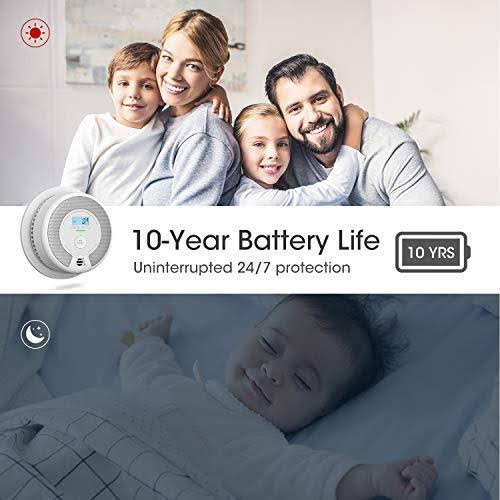 X-Sense 10-Year Battery (Not Hardwired) Combination Smoke u0026 Carbon Monoxide Ala
