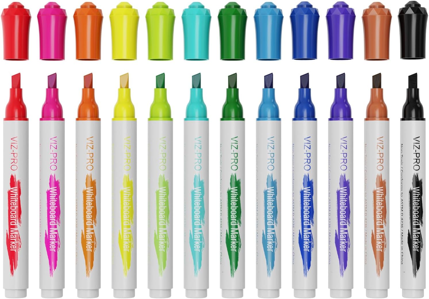 VIZ-PRO Double-Sided Magnetic Mobile Whiteboard 60 x 48 Inches, Aluminium Frame and Stand, with 12 Colors Dry Erase Markers