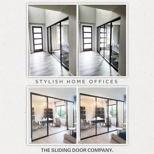 TSDC Narrow 48"x80" 2-Pane Modern Interior Sliding Glass Doors Room Dividers with Aluminum Framed Clear See-Through Tempered Glass for Residential & Commercial Spaces (Silver, 48" W x 80" H)
