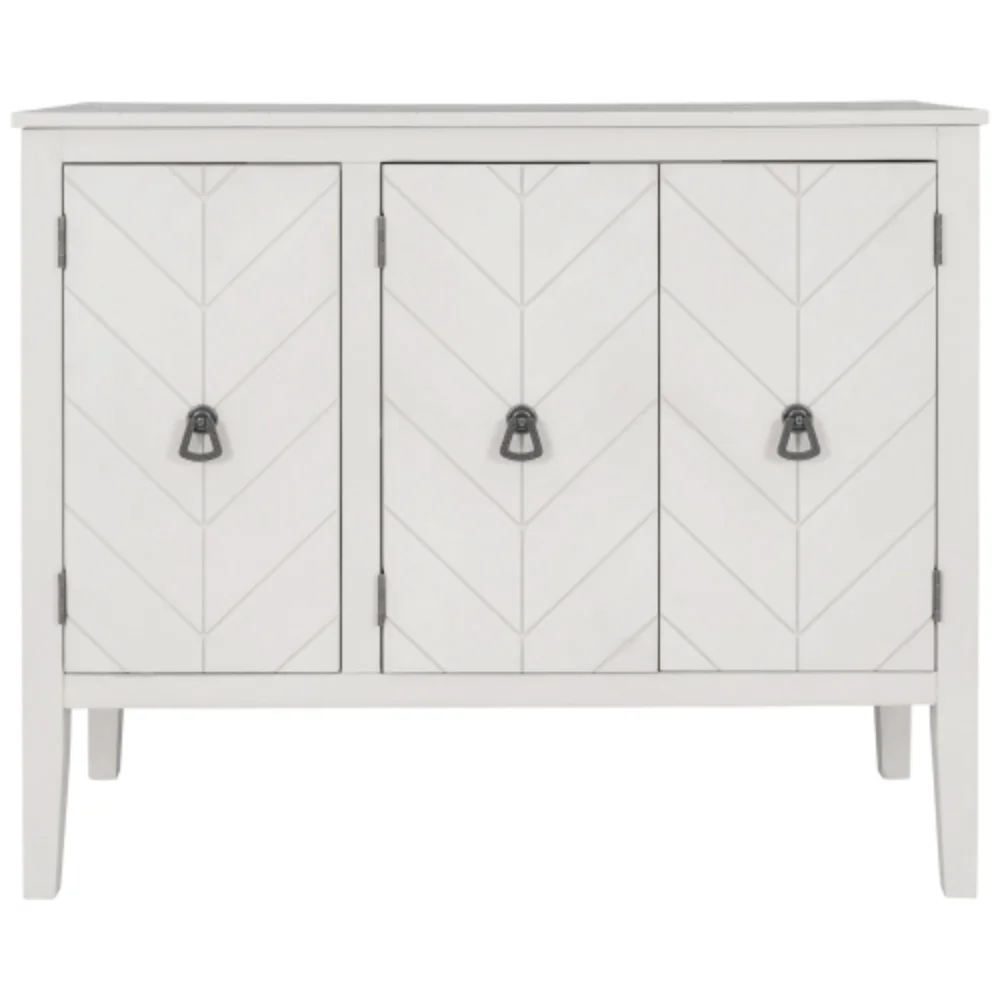 Storage Cabinet Wooden Cabinet with Adjustable Shelf, Antique Gray, Entryway, Living Room, Bedroom