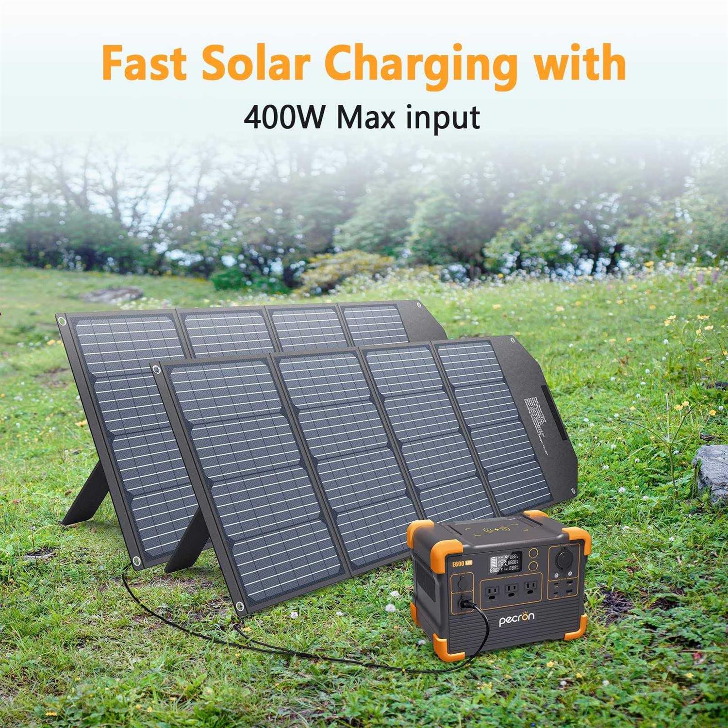 pecron E600lfp 614Wh/1200W Portable Power Station Solar Generator LiFePO4 Battery for Camping RV Home Backup Outdoor Emergency