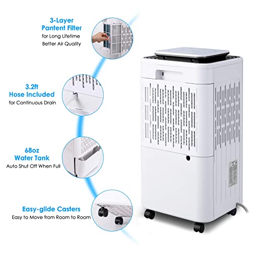 LUKO Dehumidifiers 30pints Dehumidifiers for basement room,