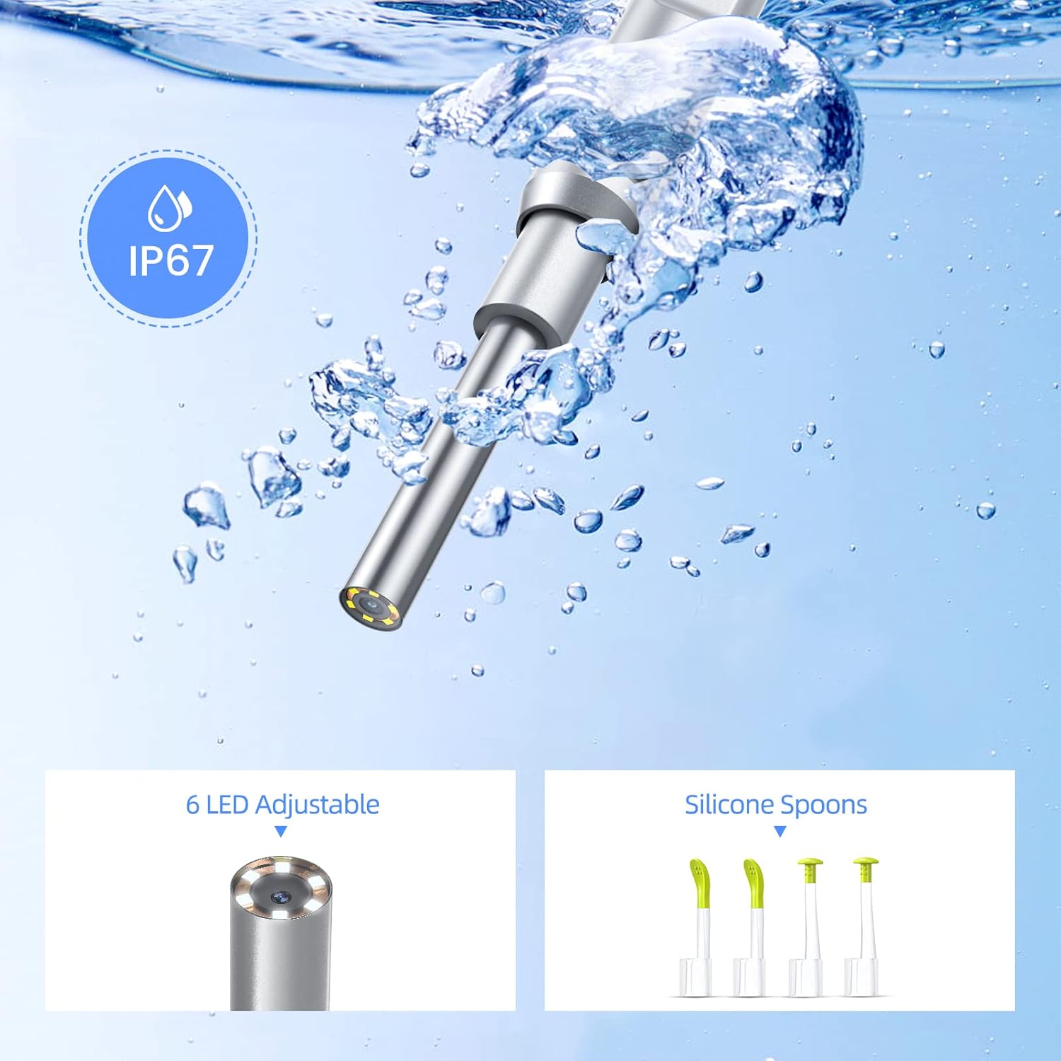 Otoscope Ear Cleaning Camera, 1080P HD Pro Ear Camera and Wax Remover, Ultra Thin Ear Cleaner with IPS Screen, Adjustable Ear Light Otoscope, Include 32G FT Card, No Phone Needed