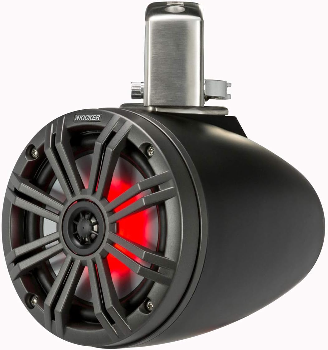 Pair Kicker 45KMTC65 6.5" 390w Marine Wakeboard Tower Speakers w/LED's KMTC65